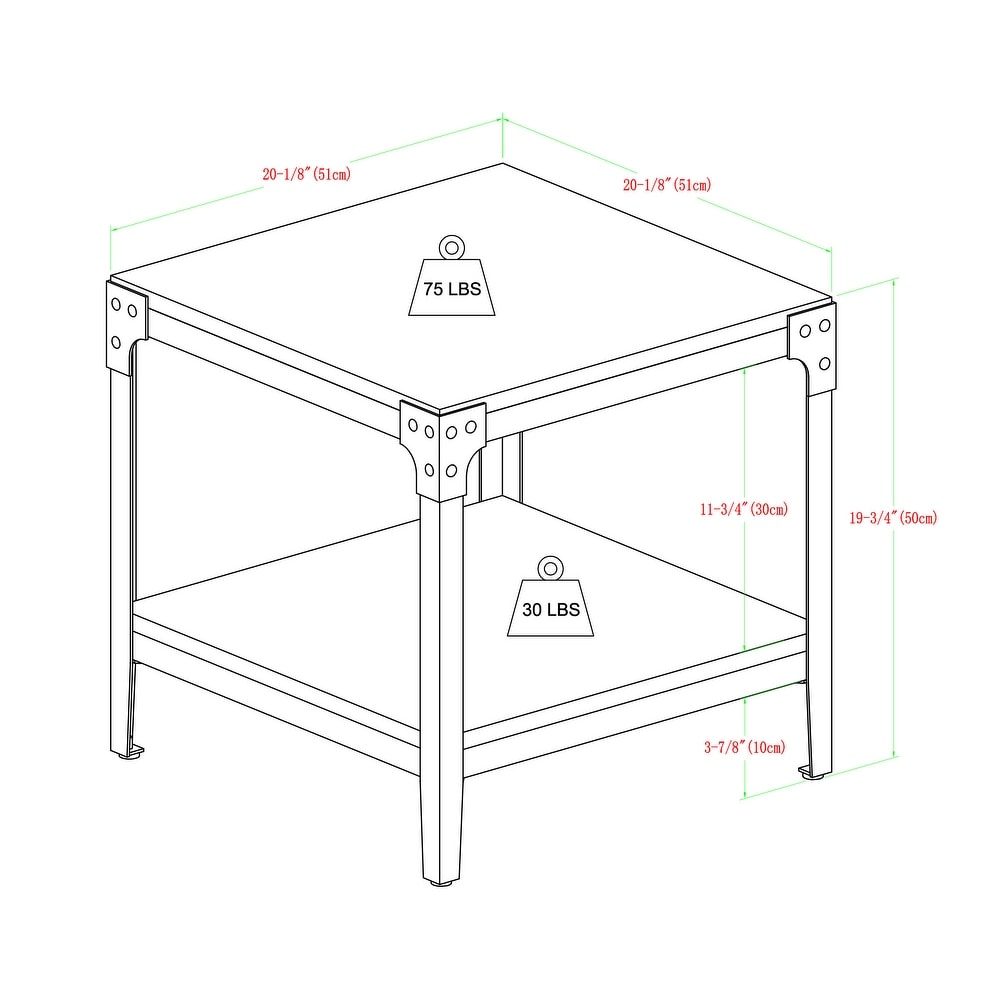 Middlebrook Witten Angle Iron Side Tables (Set of 2)