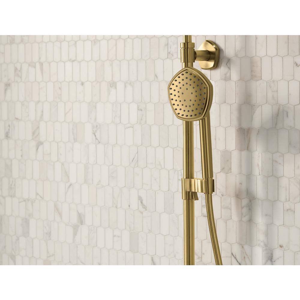 KOHLER Hydrorail-S Occasion Shower Column Kit with 3-Spray Showerhead And Handshower 1.75 Gpm in Vibrant Brushed Nickel 27119-G-BN