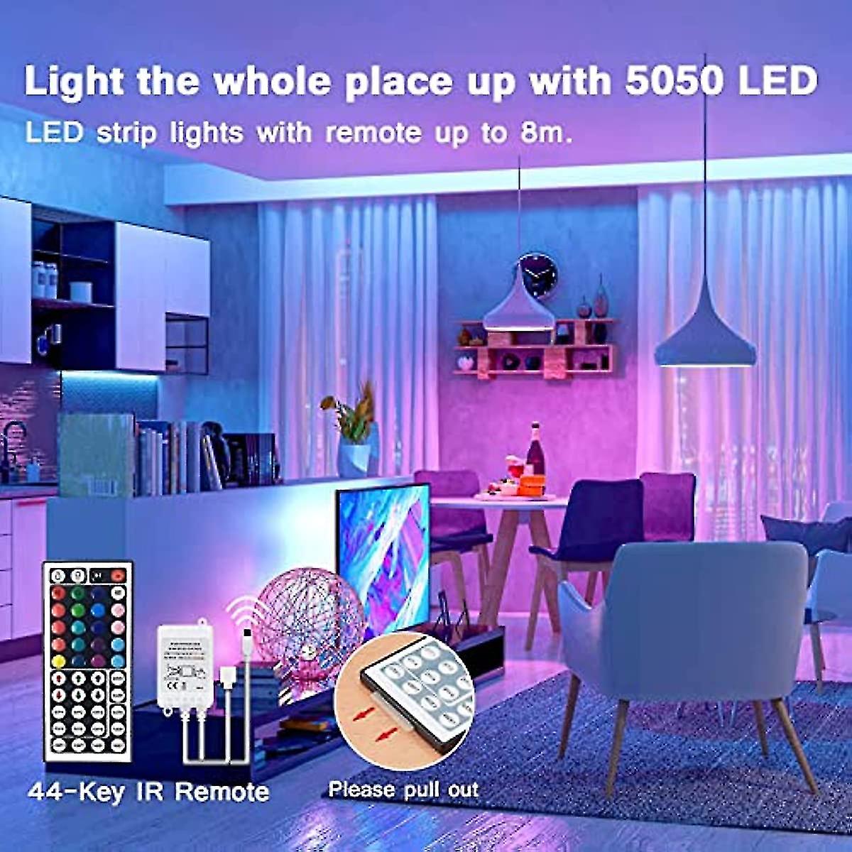 Led Strip Lights 10m(328ft) Rgb Colour Changing Strip Lights Smd 5050 Rope Lights With Remote and Control Box For Bedroom  Cabinet  Room  Tv  Home  Part