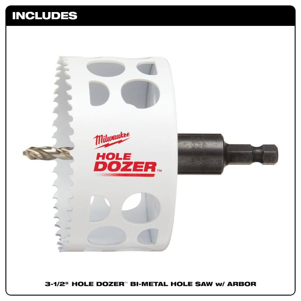 MW 3-12 in. HOLE DOZER Bi-Metal Hole Saw with 38 in. Arbor and Pilot Bit 49-56-9682