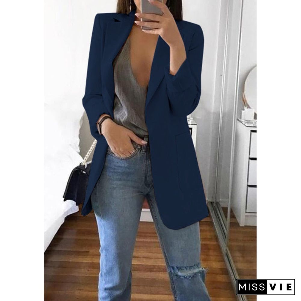 Blazer Women Jackets Summer Ladies Female Coats 5XL Casual Fashion Basic Notched Slim Solid Office Ladies Outwear Loose New