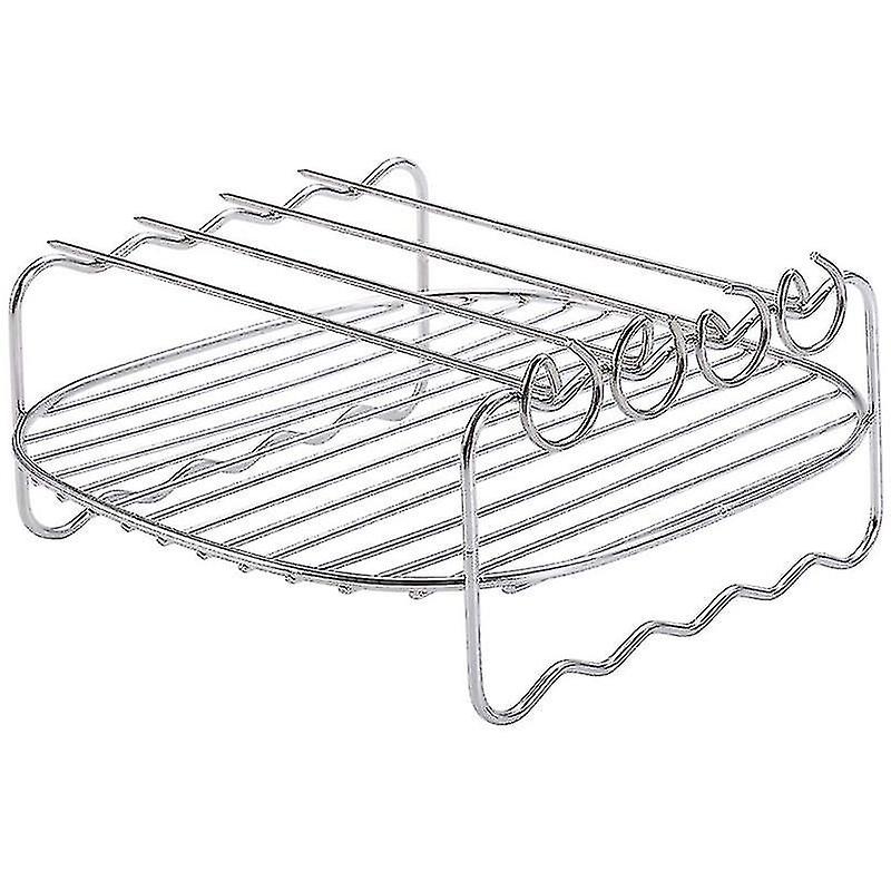 Air Fryer Double Layer Rack， Multi-purpose Air Fryer Rack， Metal Holder Air Fryer Accessories(7inch