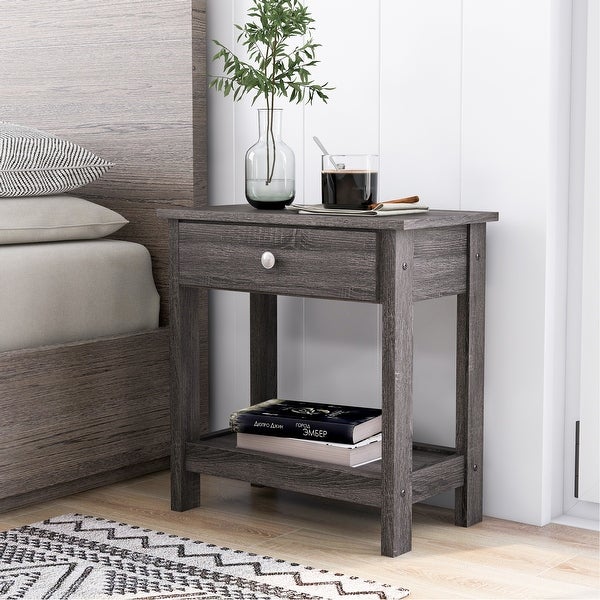 Furniture of America Aranda Rustic Grey 21-inch 1-shelf Side Table