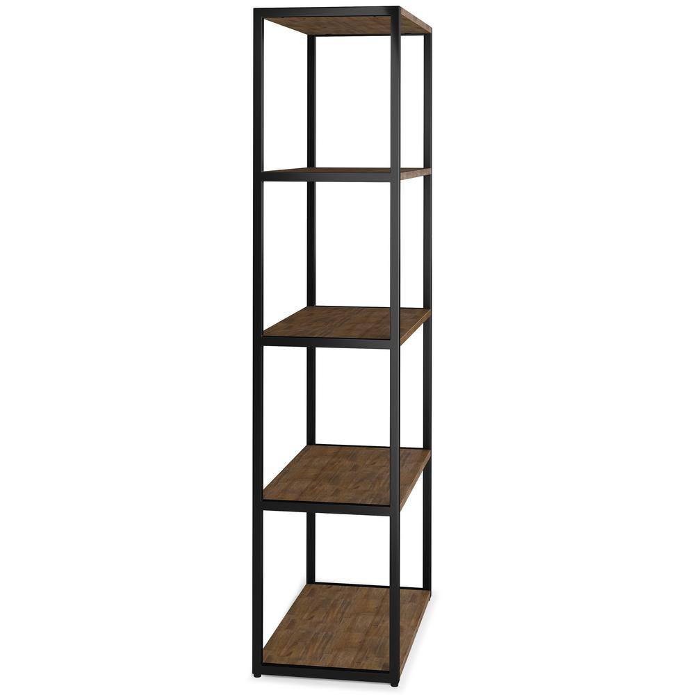 Simpli Home Ralston Solid Acacia Wood Modern Industrial 30 in. Wide Bookcase in Rustic Natural Aged Brown AXCRAL09-RNAB