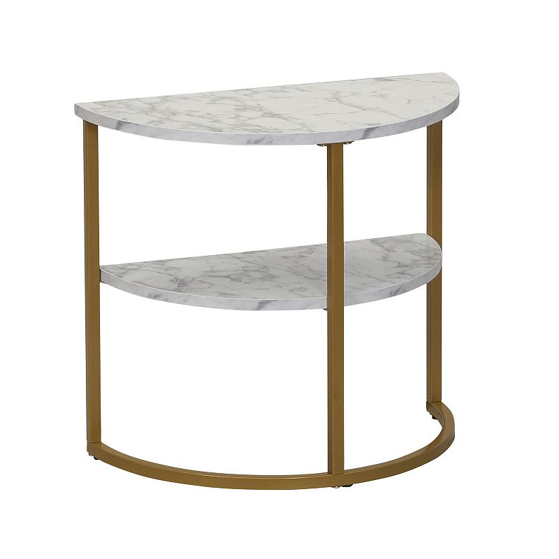 Household Essentials Mid-Century Modern Half-Moon Side Table