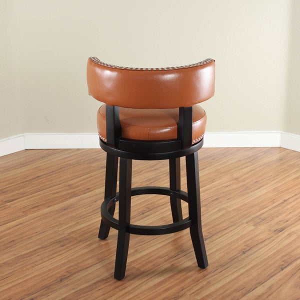 Mossoro Swivel Faux Leather Upholstered Wood Counter Stool