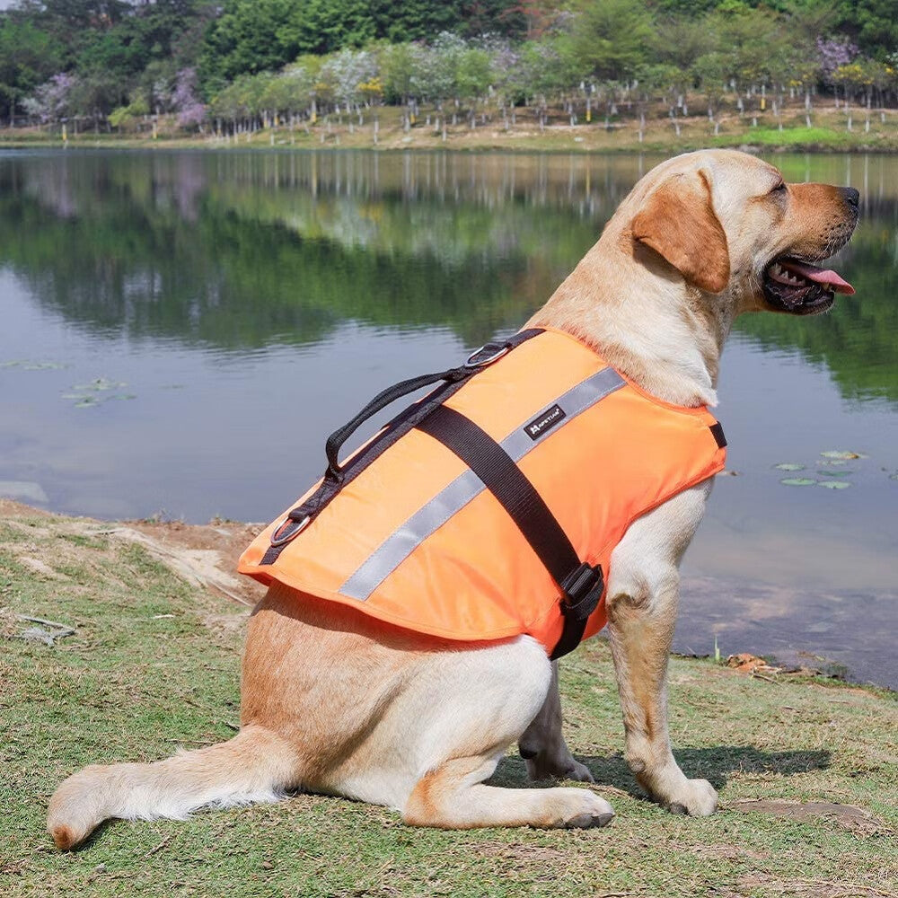 Dog Life Jacket Adjustable Ripstop Dog Life Vests for Water Safety pet Life Vest with Rescue Handle Safety Vest for Swimming Pool Beach Boating M