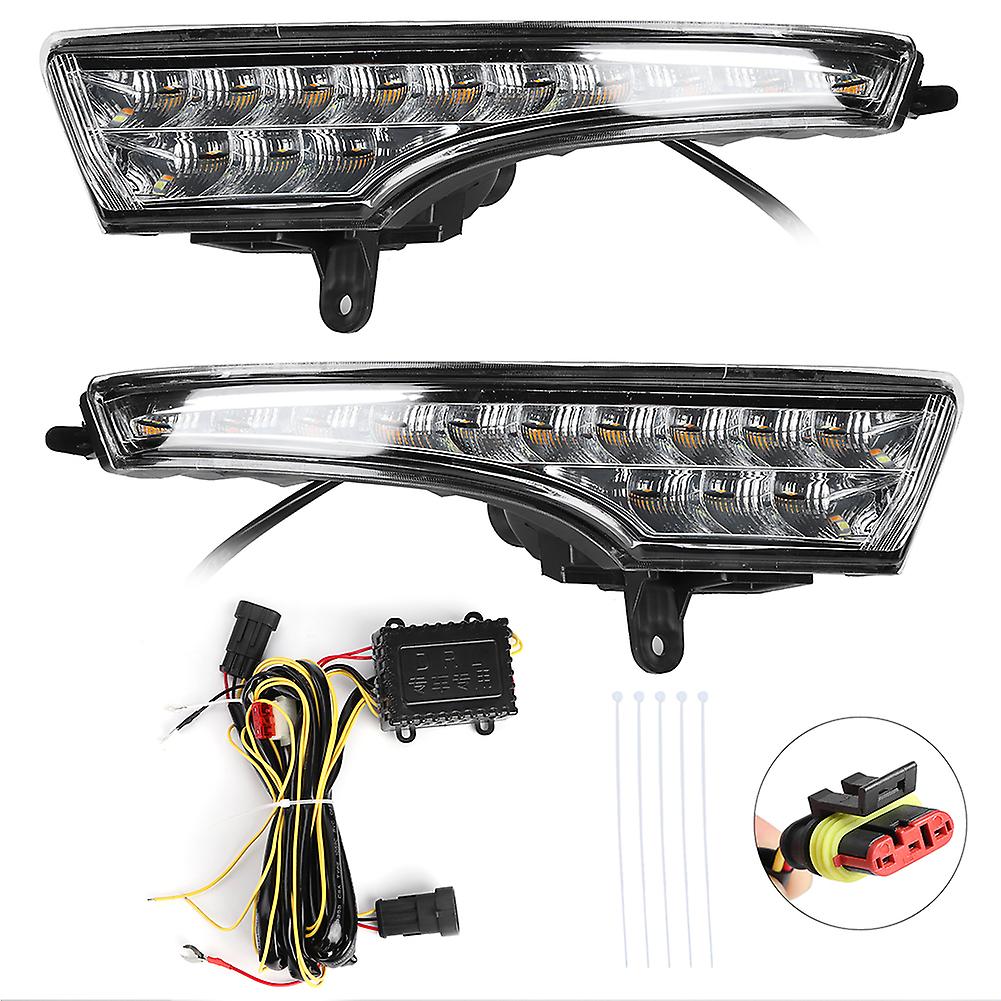 2pcs Led Daytime Running Light Turn Signal Lamp Dual Colors Fit For Nissan Altima 13-15