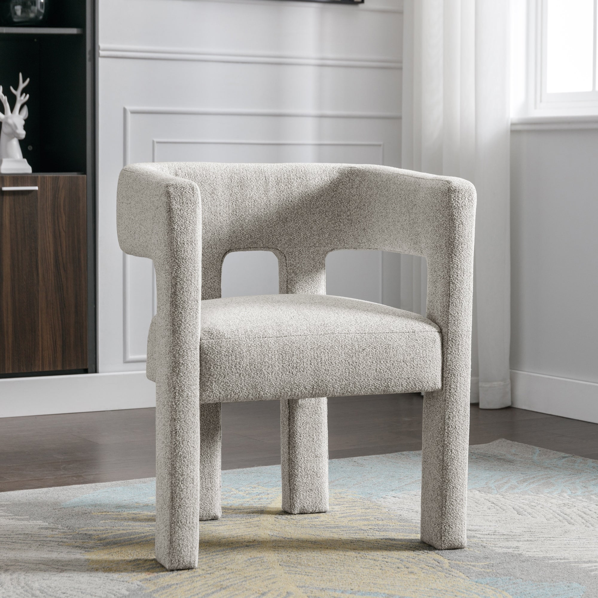 Contemporary Designed Fabric Upholstered Accent Chair Dining Chair