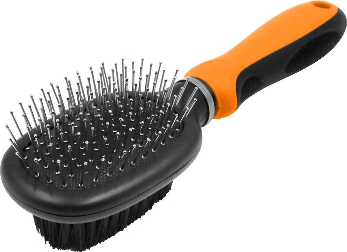 Pet Life Flex Series 2-in-1 Dual-Sided Pin and Bristle Grooming Dog and Cat Brush