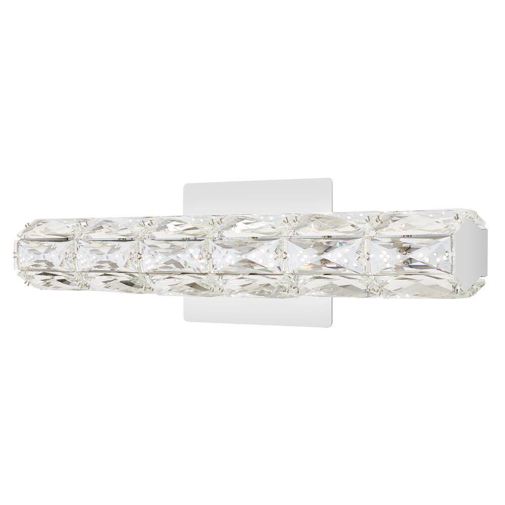 Home Decorators Collection Keighley 24 in. Integrated LED Chrome Bathroom Vanity Light Fixture with Crystal Shade 4151-NDM