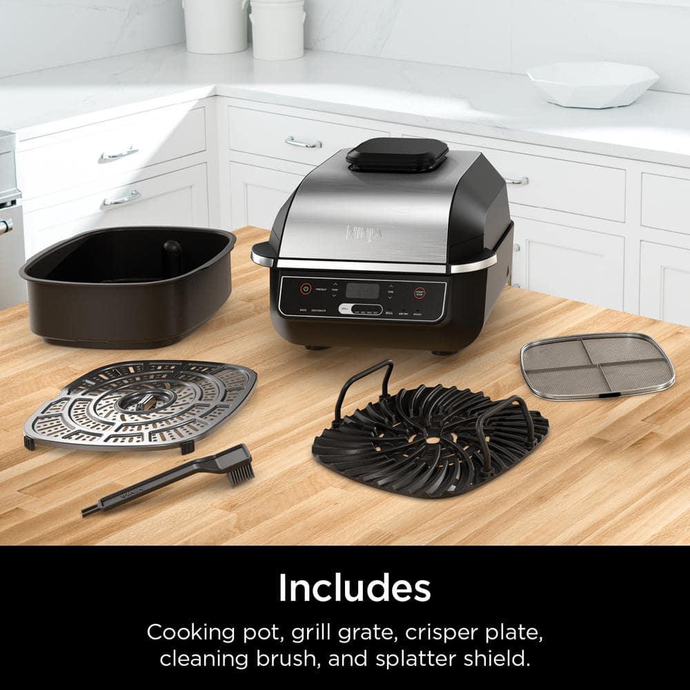 Ninja Foodi 6in1 Indoor Grill and 4 qt Black Air Fryer with Roast Bake Broil Dehydrate 2nd Generation