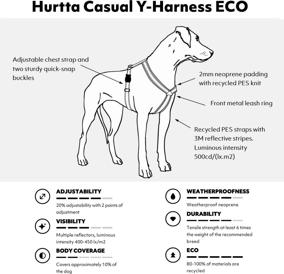 Hurtta Casual Dog Y-harness ECO