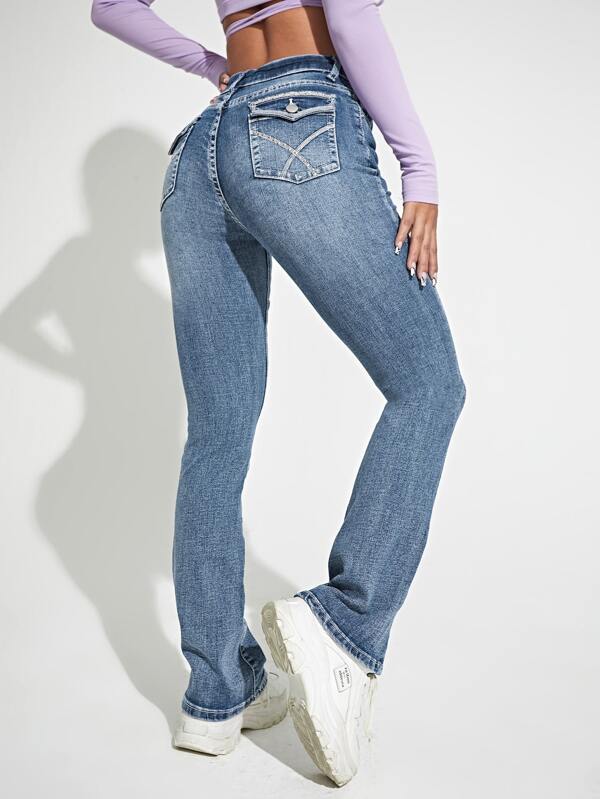 Solid Washed Jeans
