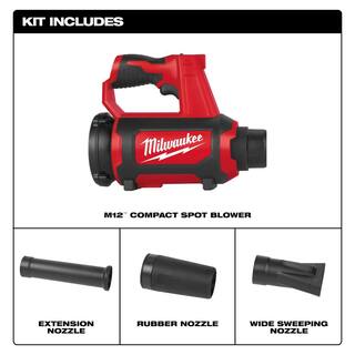 MW M12 FUEL 12-Volt Lithium-Ion Brushless Cordless Hammer Drill and Impact Driver Combo Kit with Compact Spot Blower 3497-22-0852-20