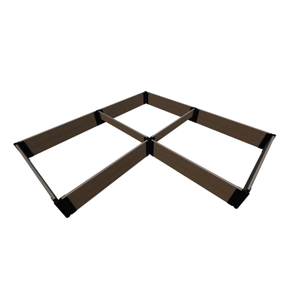 Frame It All 8 ft. x 8 ft. x 11 in. Tool-Free Uptown Brown 'Arrowhead' - Composite Straight Corner Raised Garden Bed - 1 in. Profile 800002003