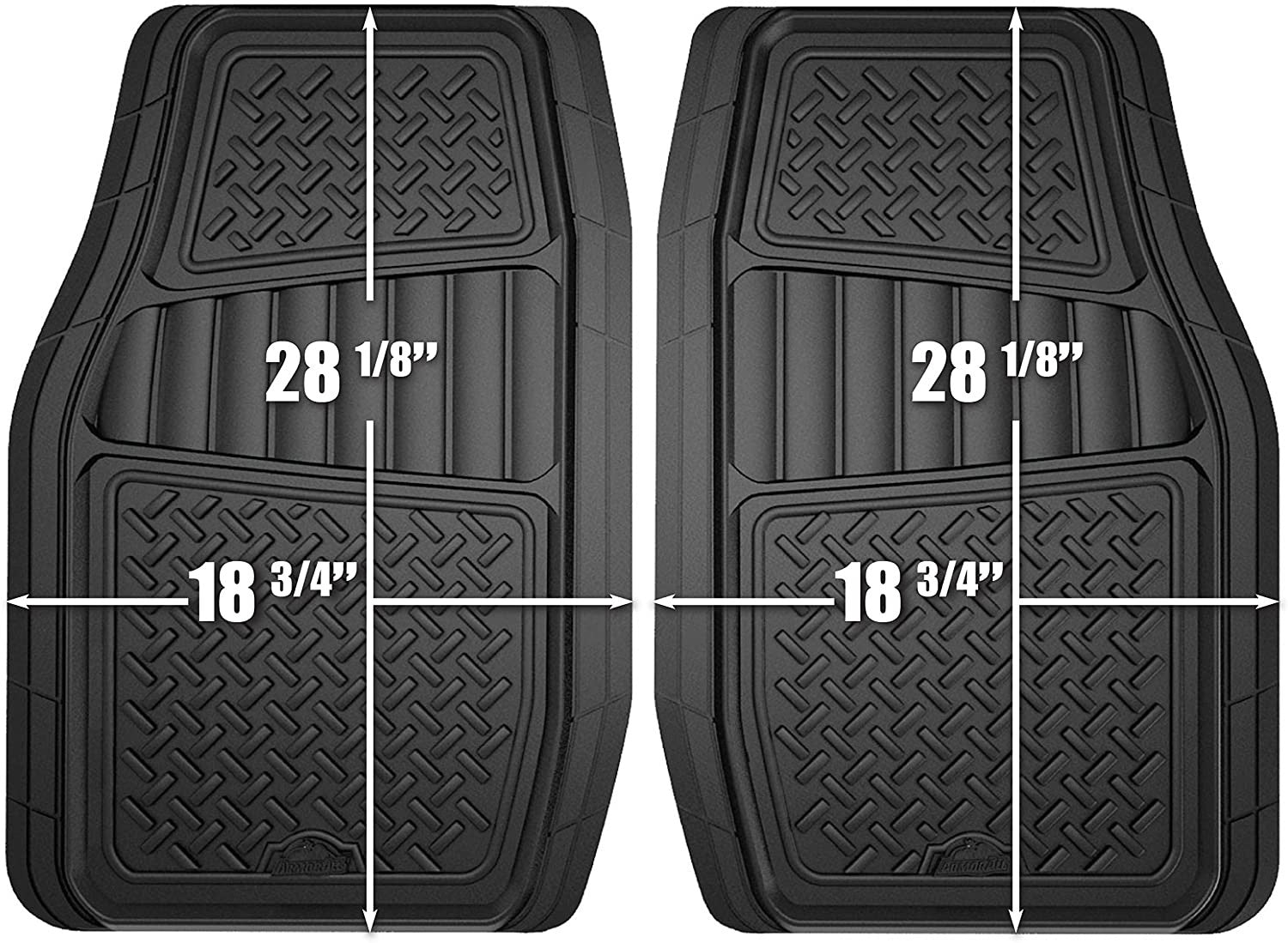 Armor All 2-Piece Rubber Floor Mat for Truck or SUV Black， 78830