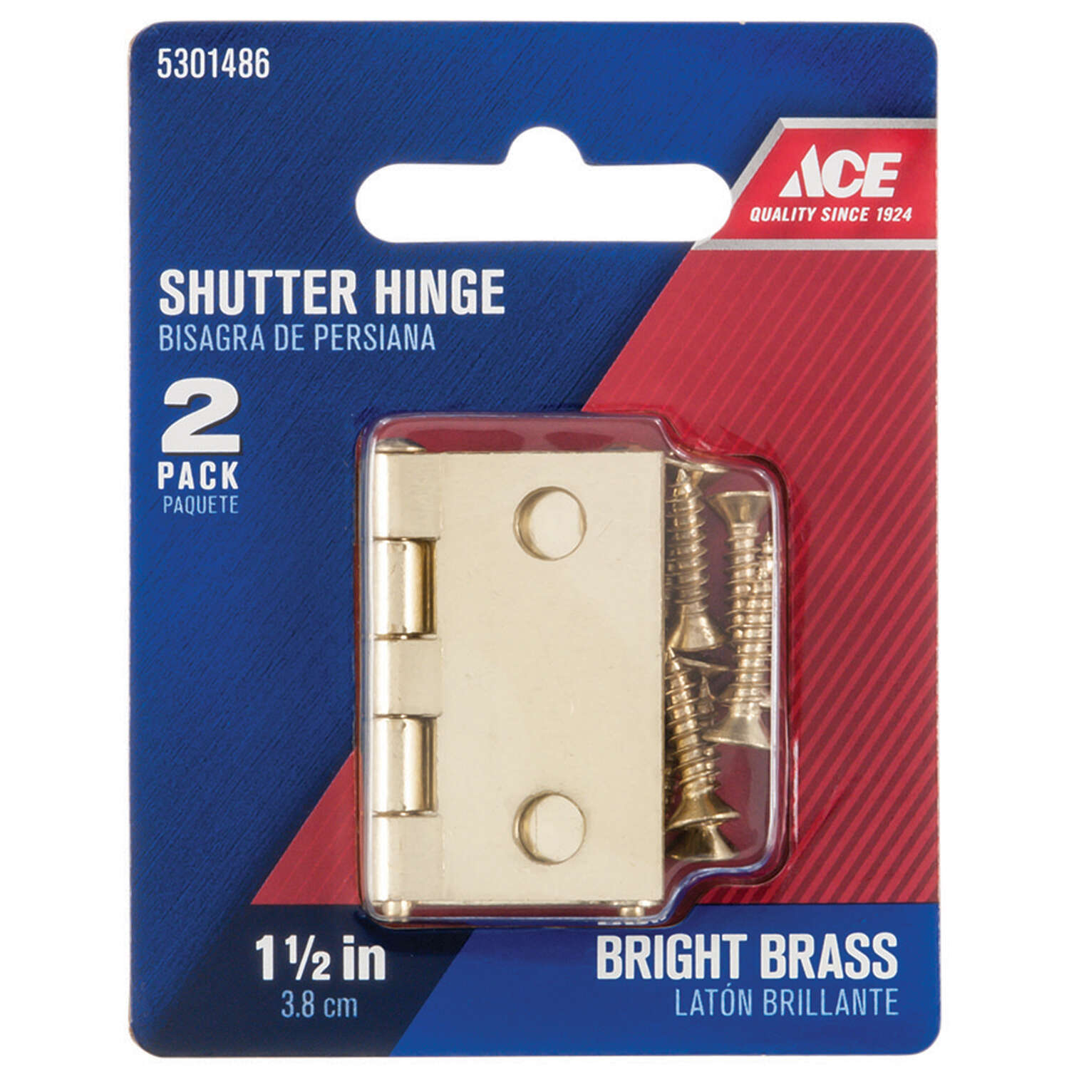 Ace 1-1/2 in. L Bright Brass Shutter Hinge 2 pk