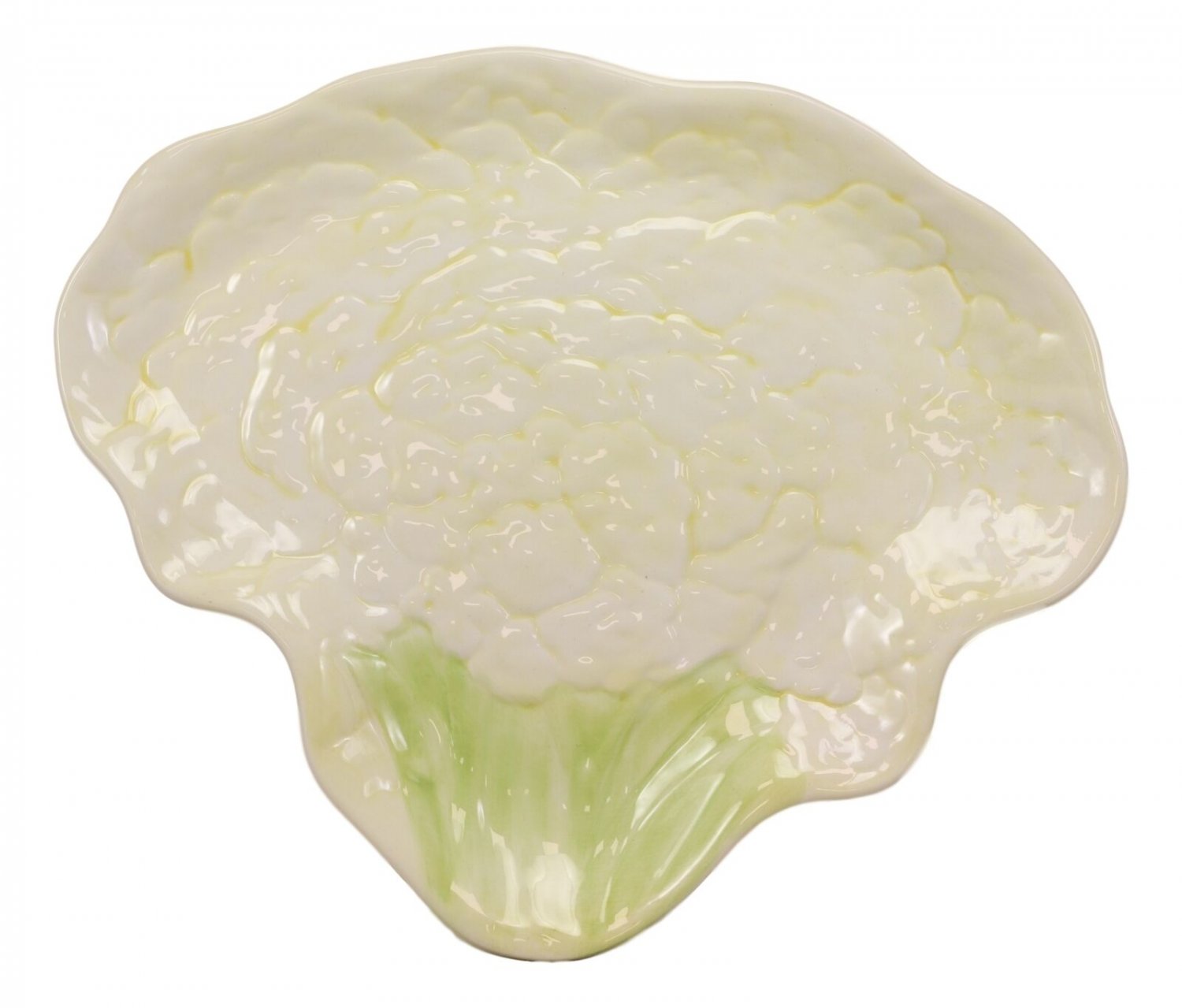 1 Gourmet Kitchen Ceramic Cauliflower Steak Shaped Collage Serving Plates Set of 4 EBR02