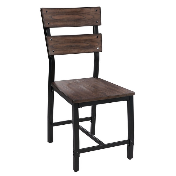 Mariatu Side Chair (Set-2) with Curved Ladder Back， Contoured Seat and Tapered Legs