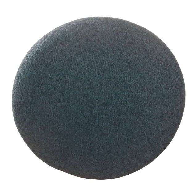 Large Round Storage Ottoman Textured Navy Homepop