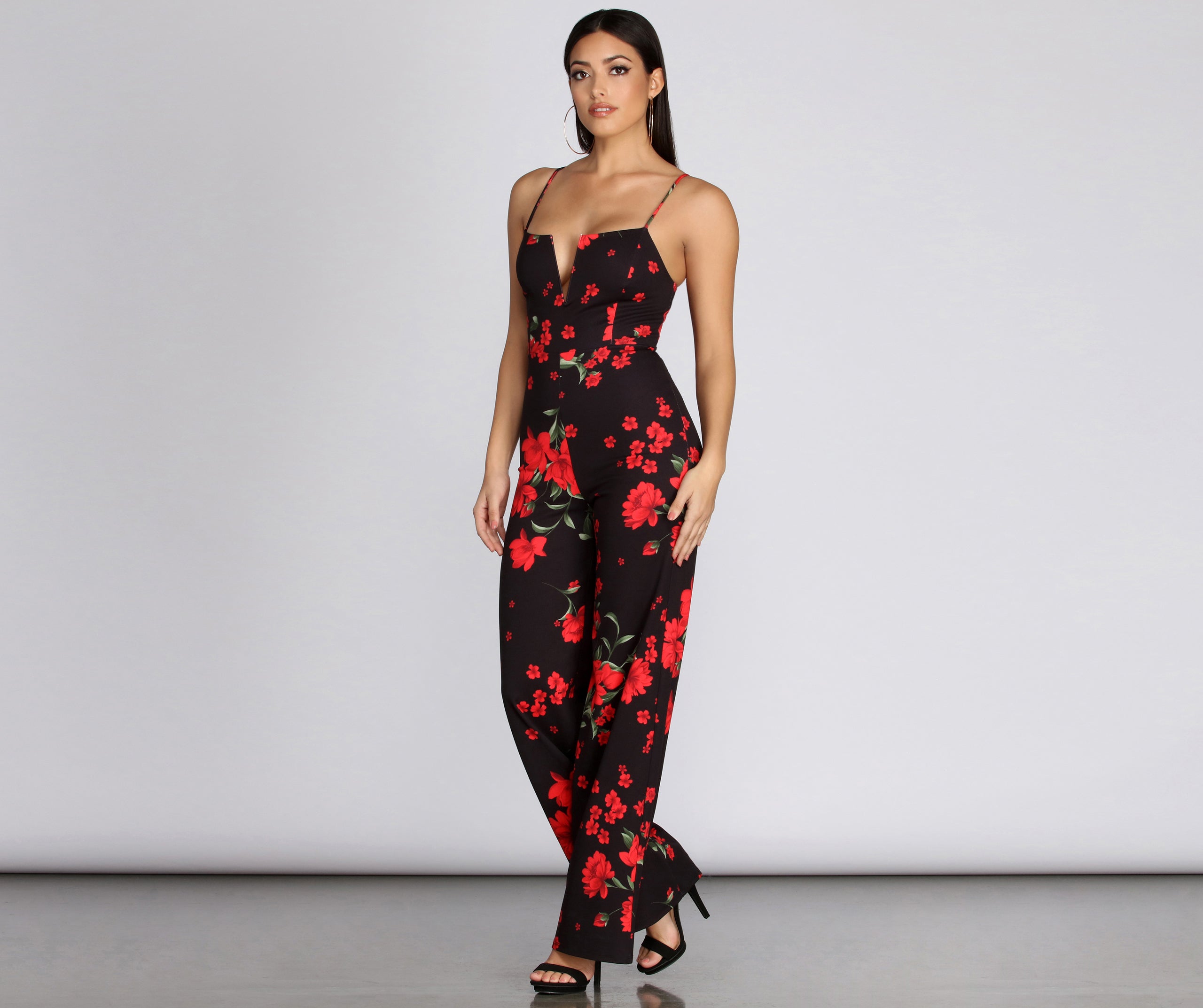 Floral Feeling V Wire Jumpsuit