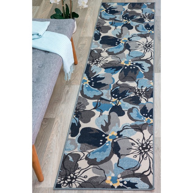 World Rug Gallery Modern Floral Non slip non skid Area Rug