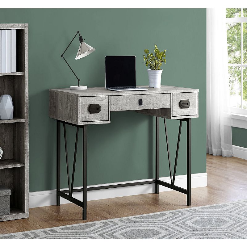 47.25 Gray Contemporary Rectangular Computer Desk