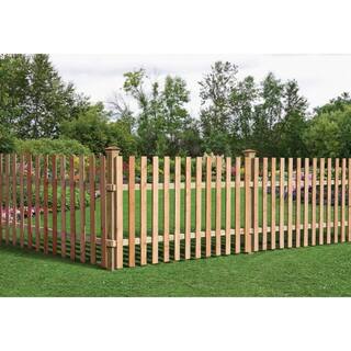 Outdoor Essentials 3-12 ft. x 8 ft. Western Red Cedar Spaced Picket Flat Top Fence Panel Kit 241286