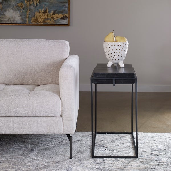 Uttermost Telone Modern Black Side Table