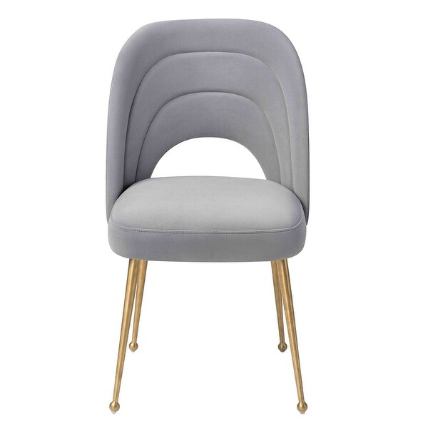 Sia Modern Velvet-upholstered Dining Chair w/ Splayed Steel Legs