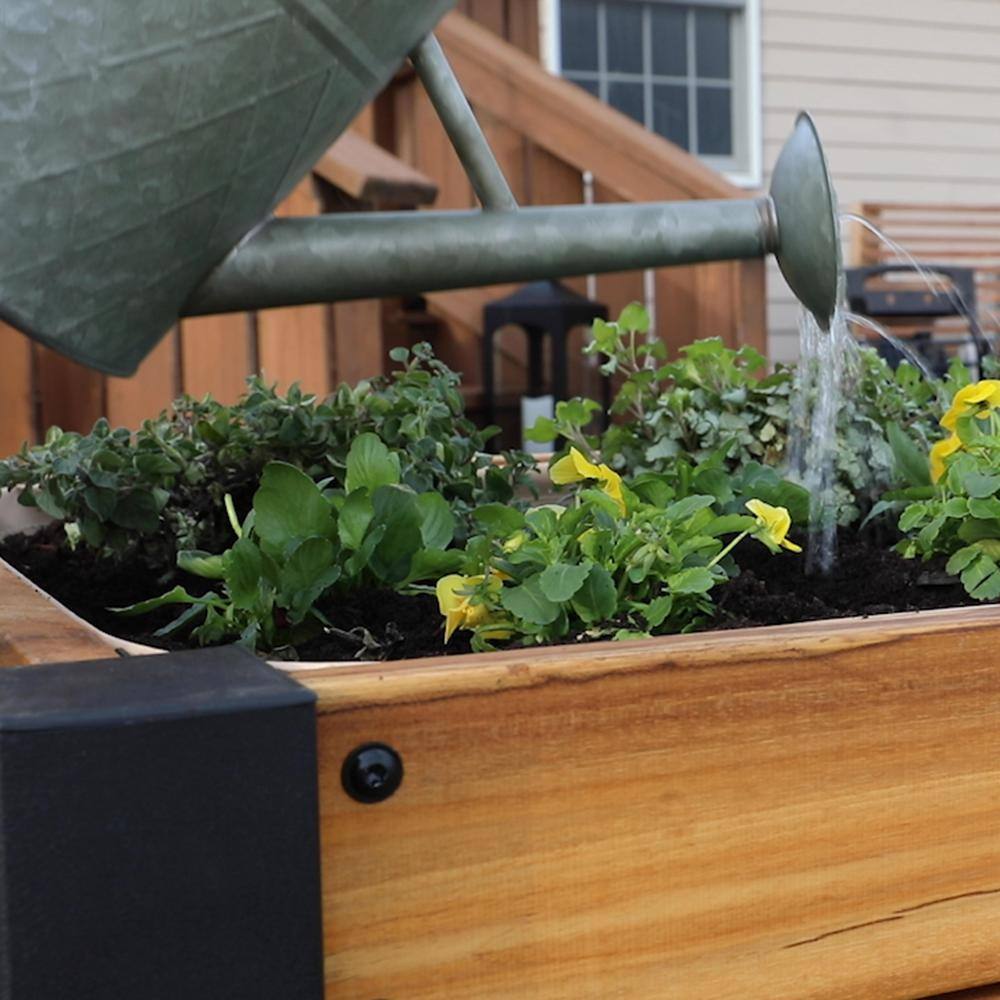 Backyard Discovery 3 ft. 8 in. x 2 ft. 1 in. Teak Wooden Raised Planter 2204058com
