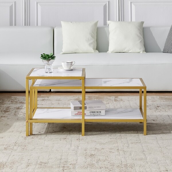 Square and rectangle Modern Nesting coffee table