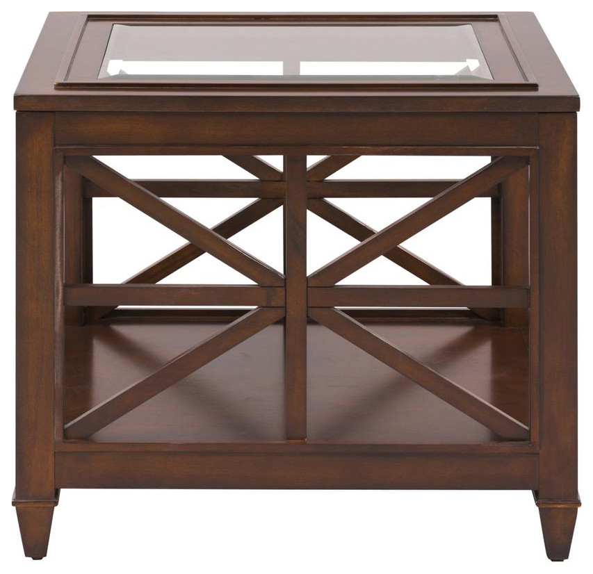 End Table Transitional Brown   Contemporary   Accent Chests And Cabinets   by BisonOffice  Houzz