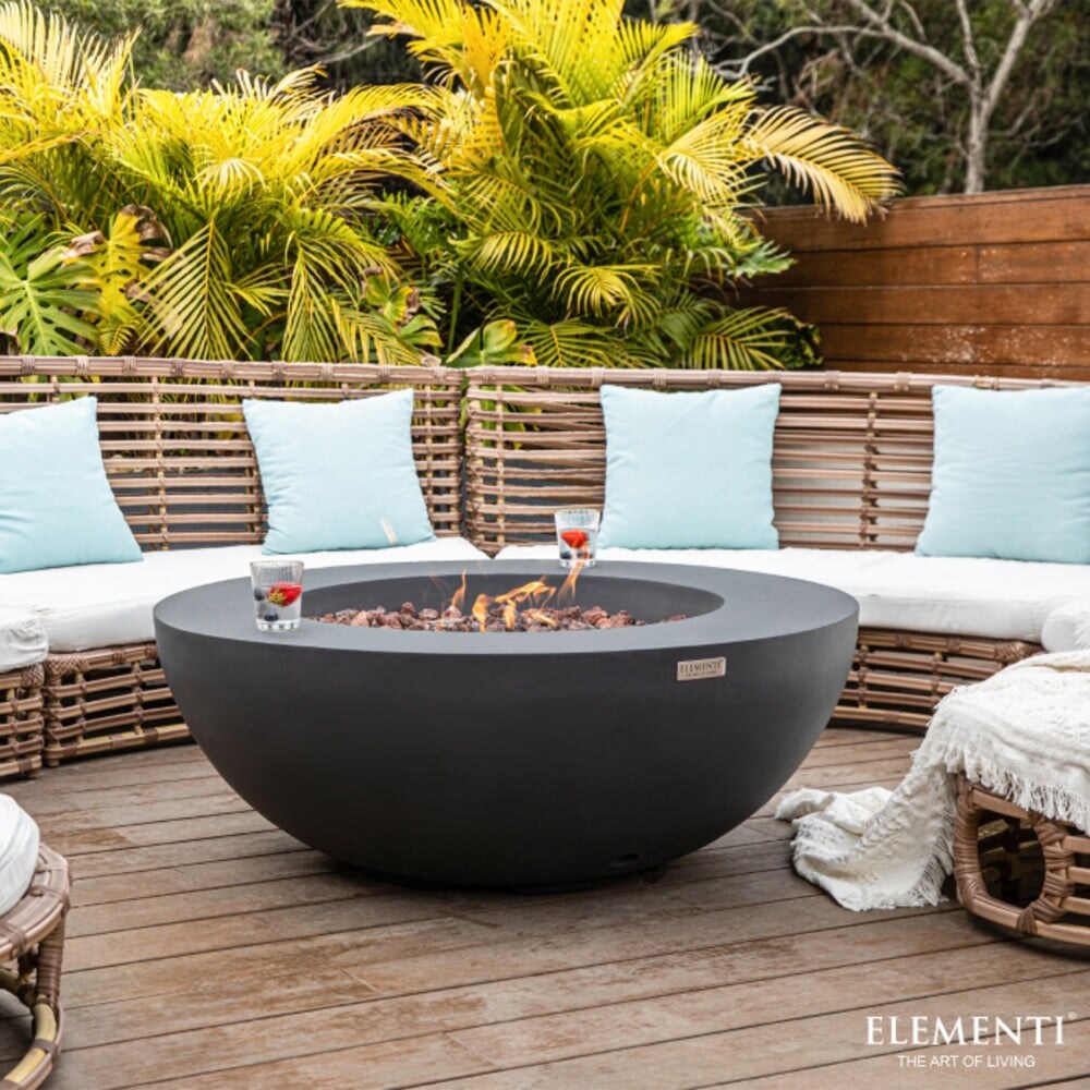 Elementi Lunar Dark Grey Outdoor Fire Pit Bowl   42 Inches