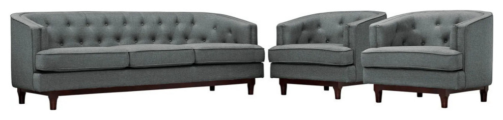 Violet Gray Living Room Set Set of 3   Midcentury   Living Room Furniture Sets   by V.S.D Furniture  Houzz