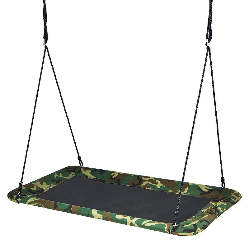 60 Inches Platform Tree Swing Outdoor with  2 Hanging Straps