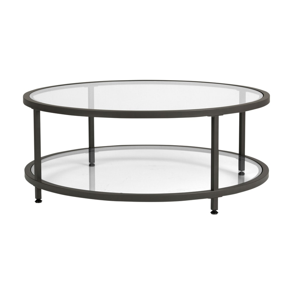 Carbon Loft Heimlich Round Steel/Glass Coffee Table