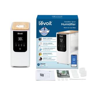 LEVOIT 1.2 Gal. Smart Warm and Cool Mist Top-Filled Ultrasonic Humidifier and Diffuser with Ambient Light up to 430 sq. ft. HEAPHULVSUS0074Y