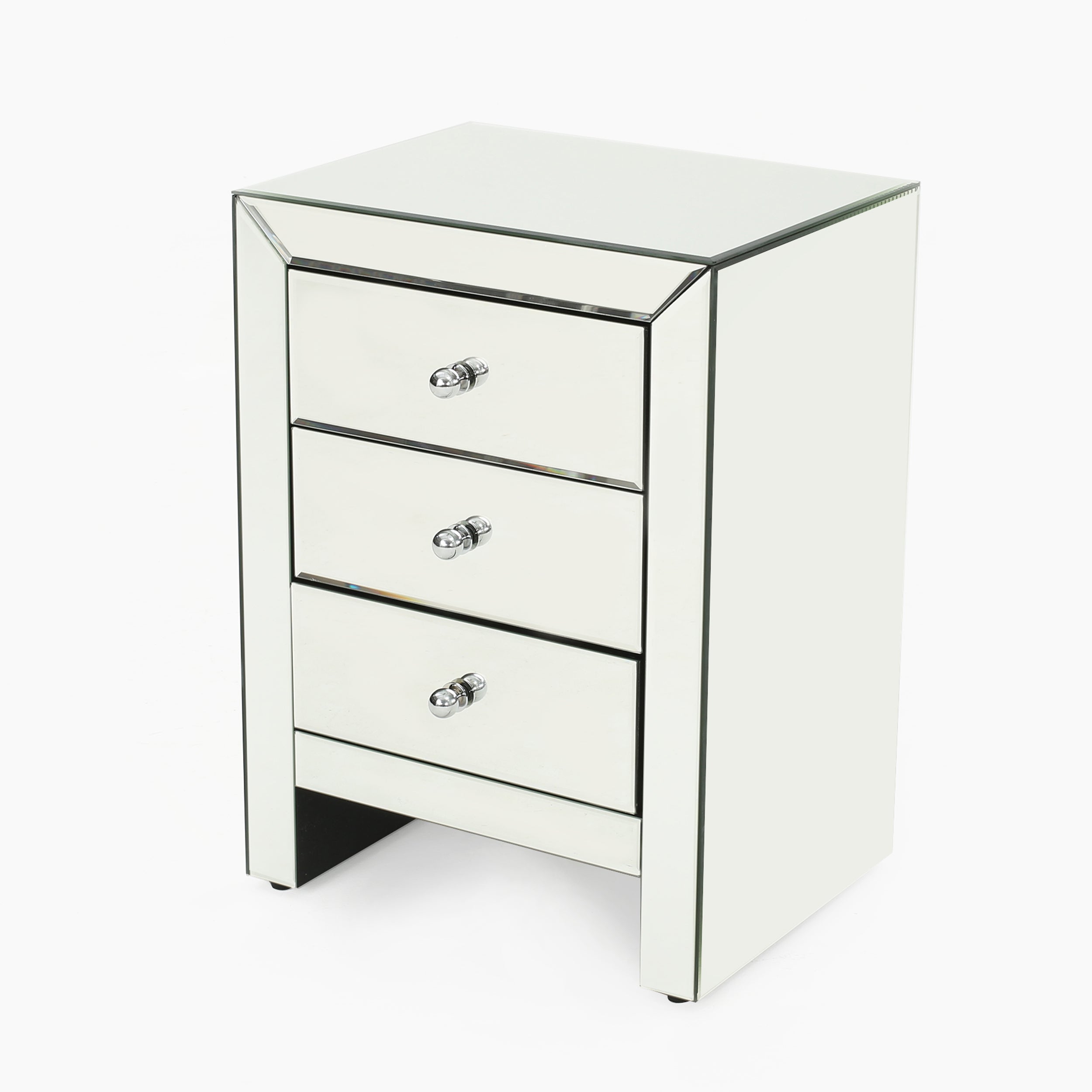 Lucille Mirror Finished 3 Drawer Accent Table