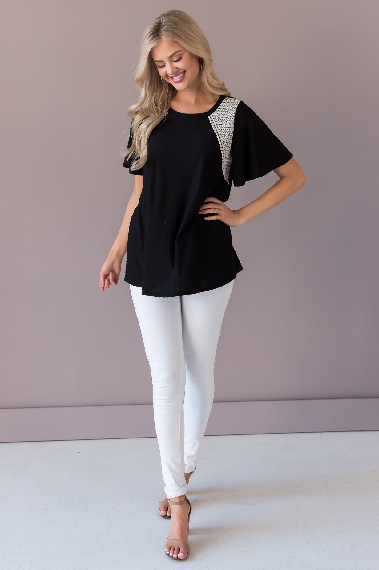 Free To Be Me Modest Lace Blouse