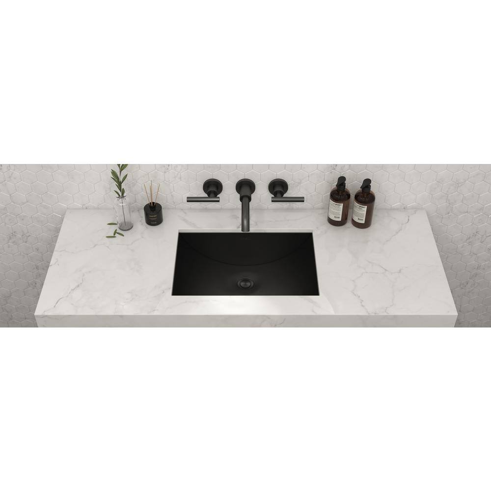 Ruvati Ariaso 18 in. Bathroom Sink Undermount Gunmetal Black Stainless Steel RVH6110BL