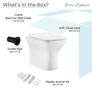 Swiss Madison Carre Back-To-Wall Square Toilet Bowl SM-WT530