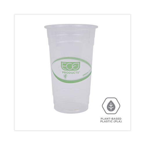 Eco-Products GreenStripe Renewable and Compostable PLA Cold Cups， 24 oz， 50/Pack， 20 Packs/Carton (EPCC24GS)