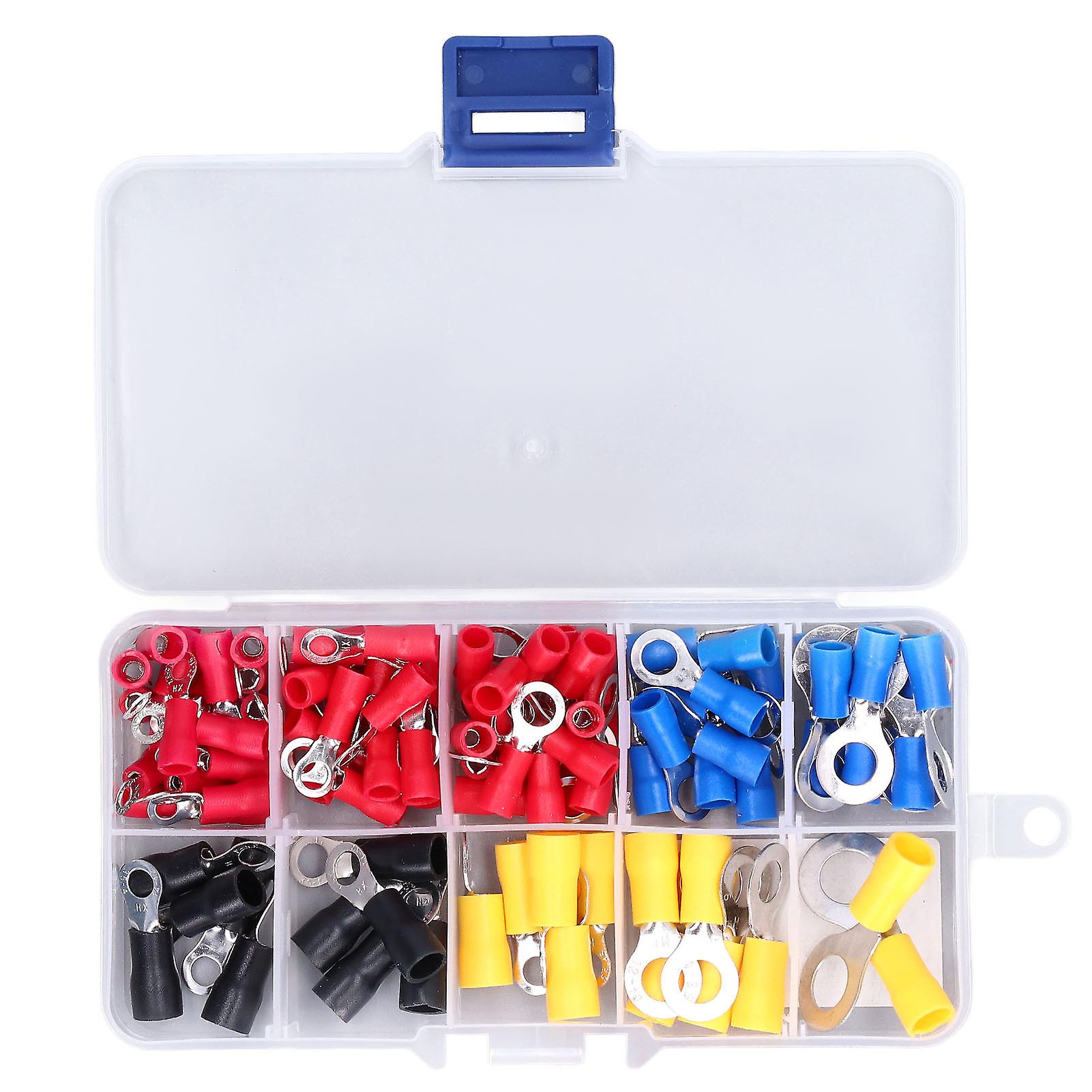 102pcs Wire Connector Electrical Crimp Ring Terminal Tool Set Kit For Home Vehicle