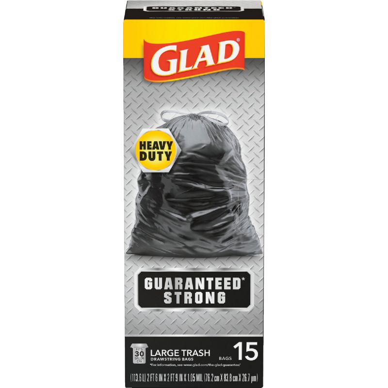 Glad Guaranteed Strong Large Trash Bag 30 Gal. Black