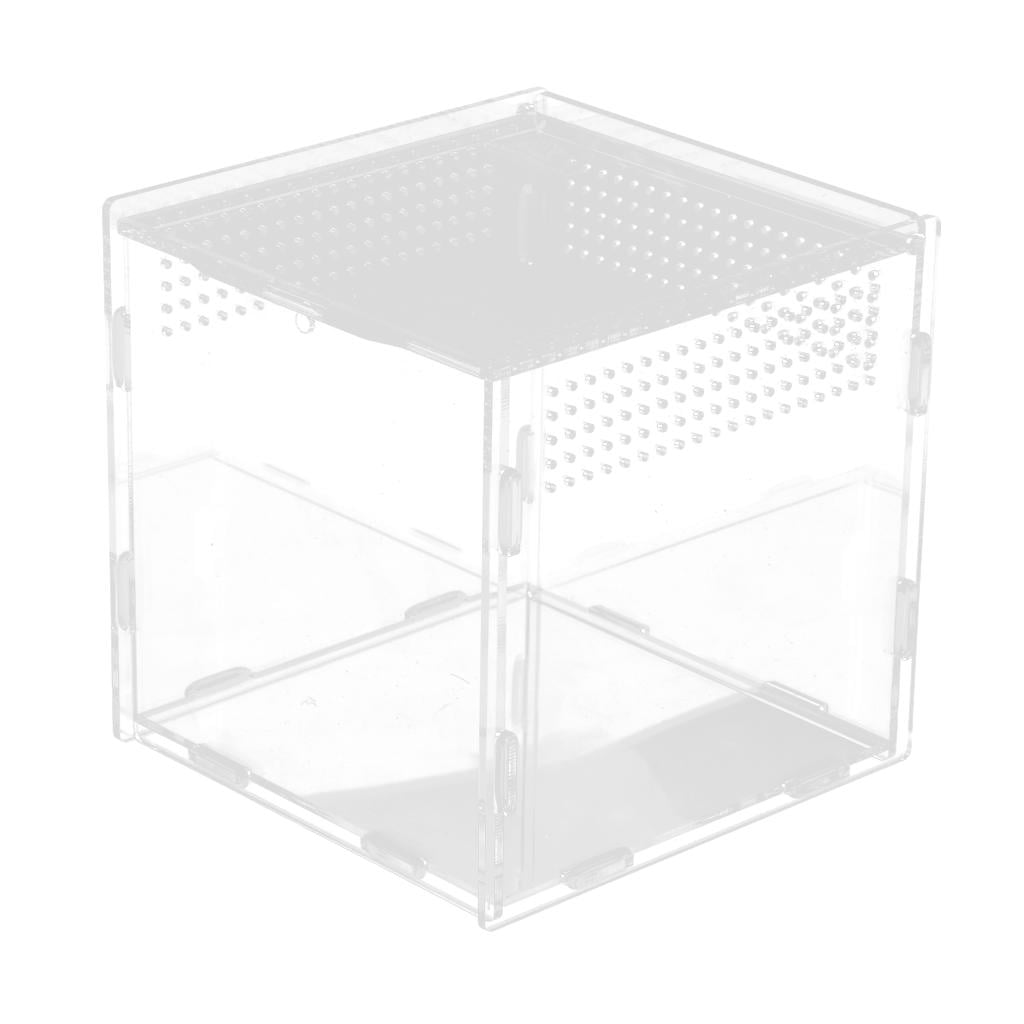 Transparent Acrylic Aquarium Fish Tank Reptile Lizaed Spider Tank Breeding Box Goldfish Terrarium Habitat 15x15x15cm 1