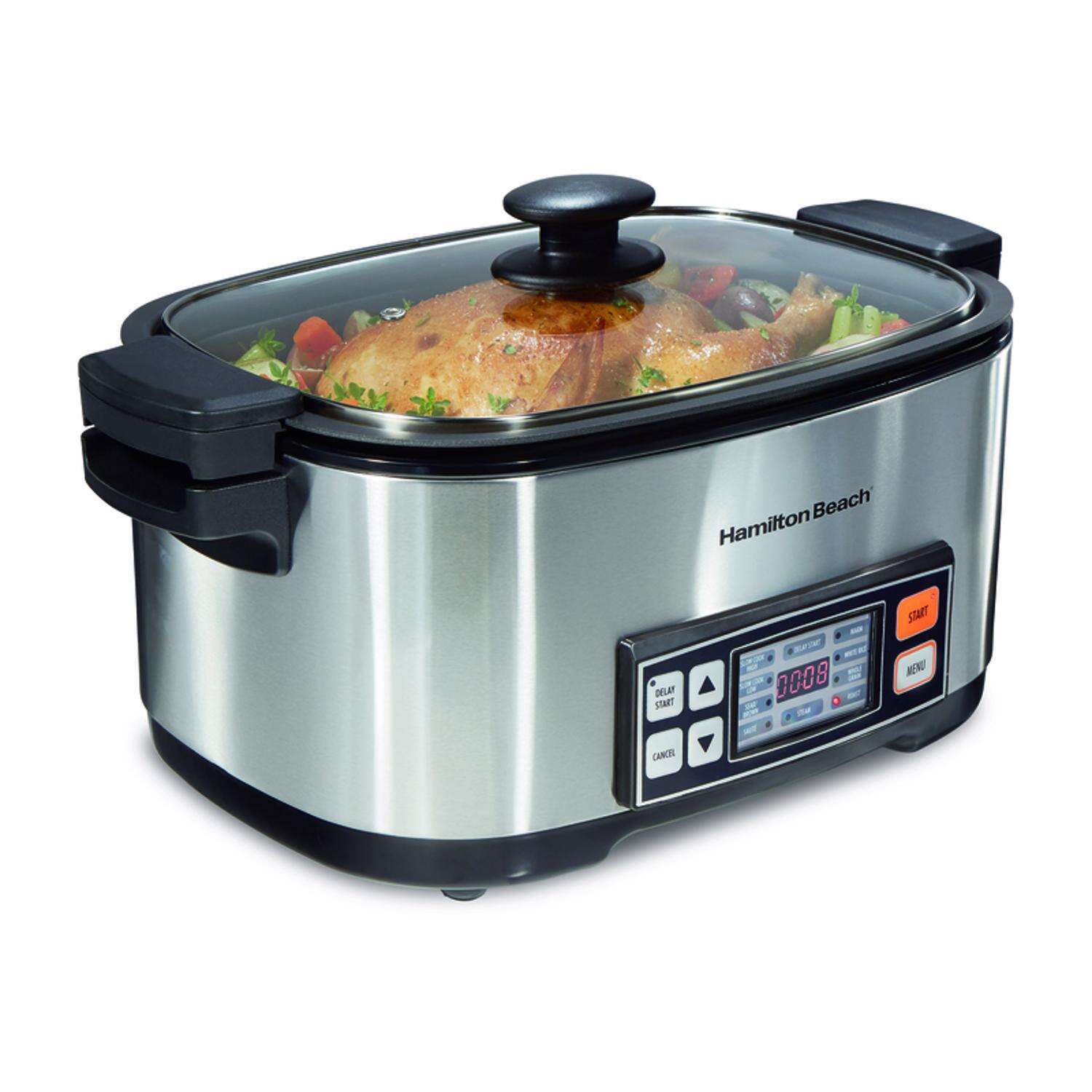 Hamilton Beach 6 qt Silver Stainless Steel Programmable Multi-Cooker