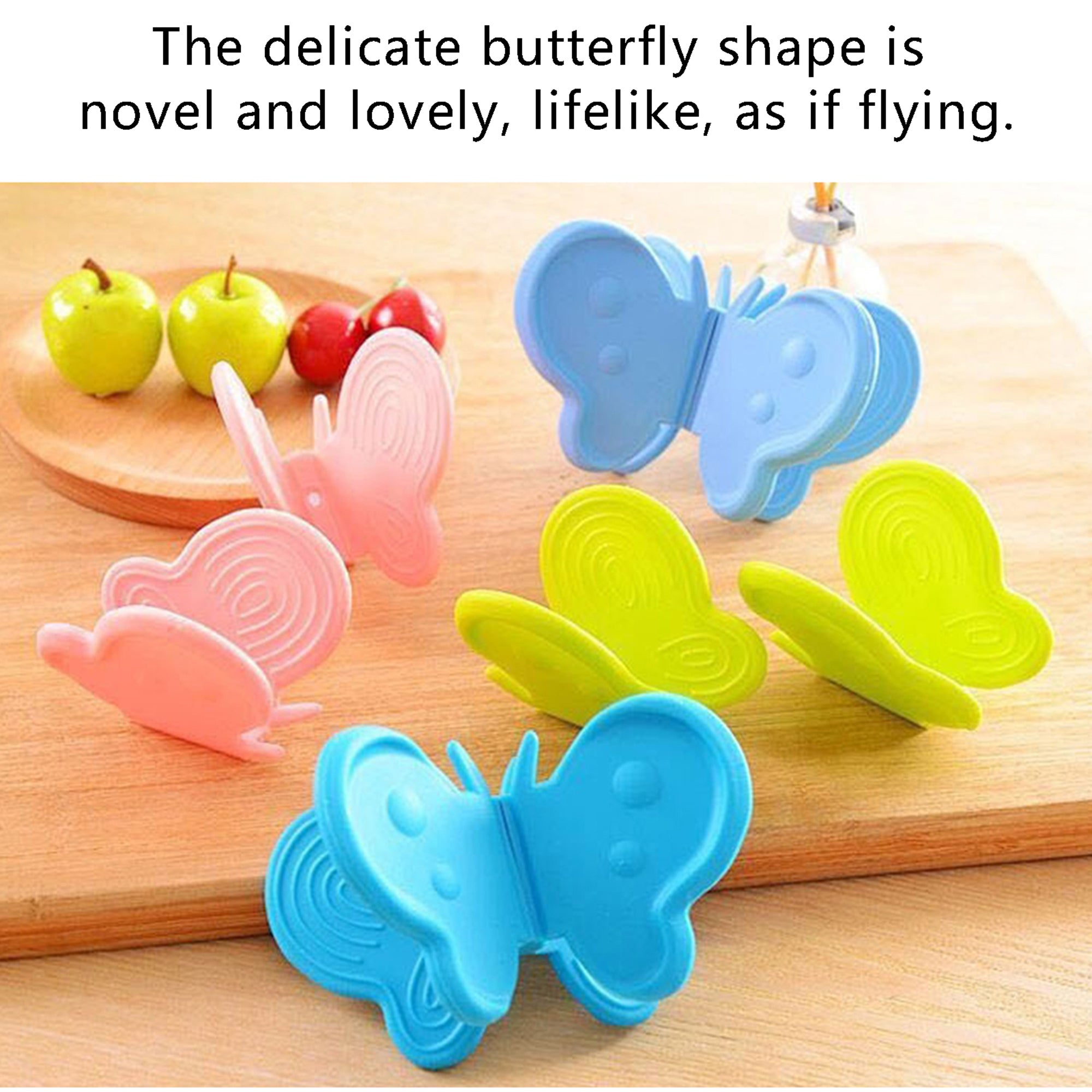 Silicone Butterfly Mini Silicone Oven Mitt， Magnetic Heat Resistant Gloves Cooking Pinch Grips for Kitchen Gadgets