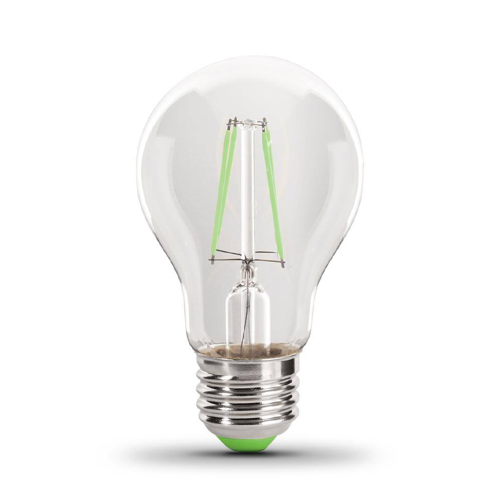 Feit Electric 25-Watt Equivalent A19 Medium E26 Base Dimmable Filament Green Colored LED Clear Glass Light Bulb (12-Pack) A19TGLED12